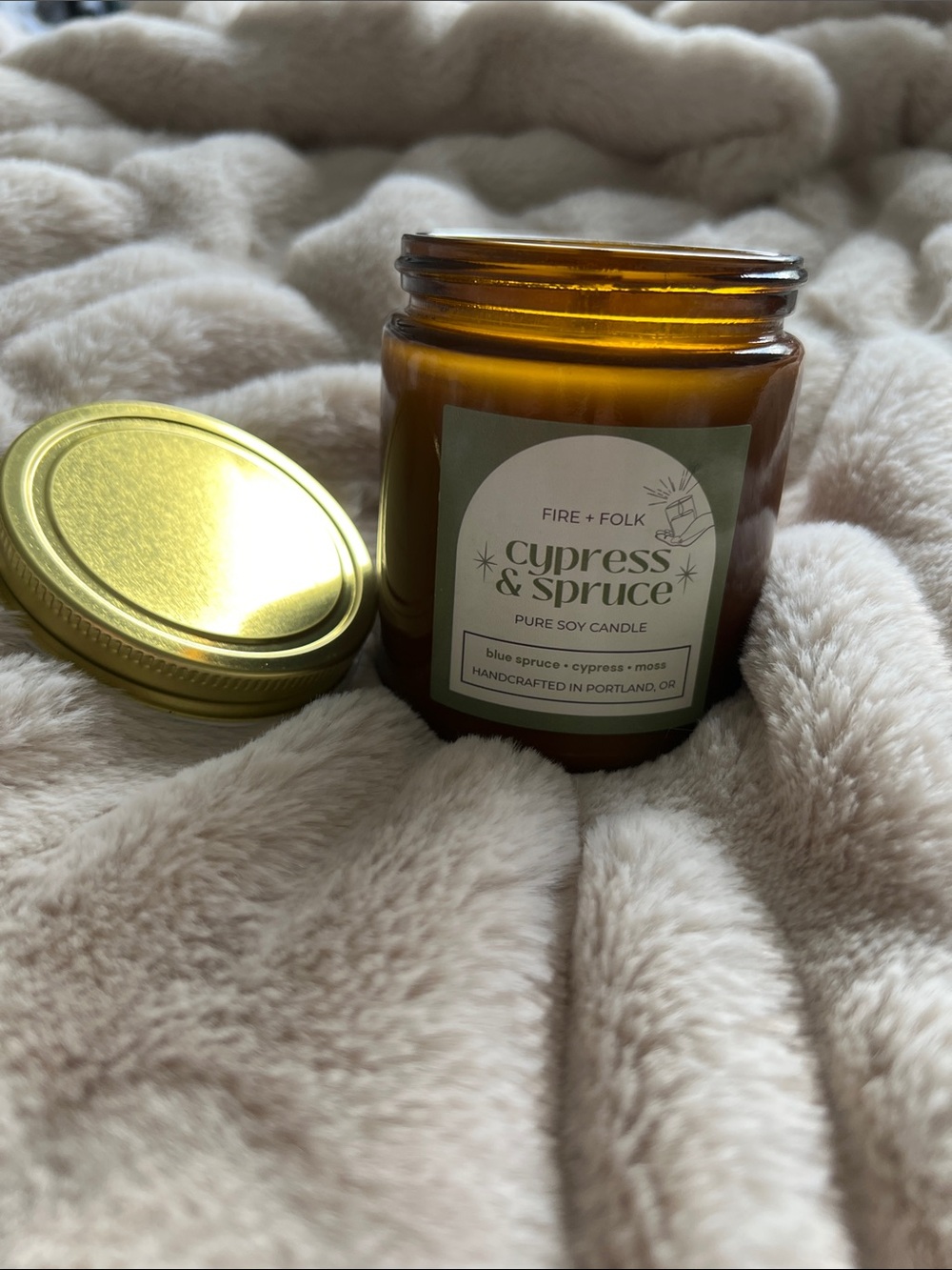 2 for $30 🕯️💛 Fire + Folk “Cypress & Spruce” Soy Candle • 9oz - Picture 4 of 8